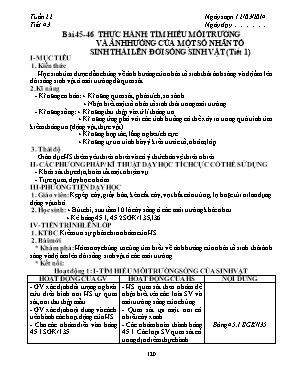 Giáo án Sinh học Lớp 9 - Tiết 43: Thực hành T