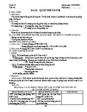 Giáo án Sinh học Lớp 9 - Tiết 46: Quần thể ng