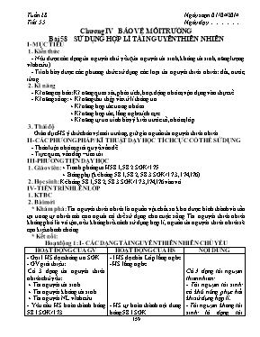 Giáo án Sinh học Lớp 9 - Tiết 55: Sử dụng hợp lí tài nguyên thiên nhiên - Năm học 2013-2014