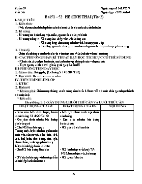 Giáo án Sinh học Lớp 9 - Tiết 56: Thực hành Hệ sinh thái (Tiết 2) - Năm học 2013-2014