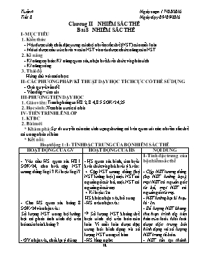 Giáo án Sinh học Lớp 9 - Tiết 8: Nhiễm sắc th
