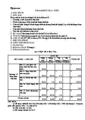 Giáo án Tin học Lớp 6 - Tiết 64: Kiểm tra 1 t
