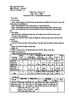 Giáo án Vật lý Lớp 7 - Tiết 36: Kiểm tra học kỳ II - Năm học 2016-2017