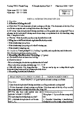 Giáo án Vật lý Lớp 7 - Tuần 13 - Năm học 2016