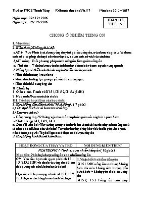 Giáo án Vật lý Lớp 7 - Tuần 15 - Năm học 2016-2017