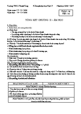 Giáo án Vật lý Lớp 7 - Tuần 16 - Năm học 2016