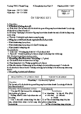 Giáo án Vật lý Lớp 7 - Tuần 17 - Năm học 2016-2017