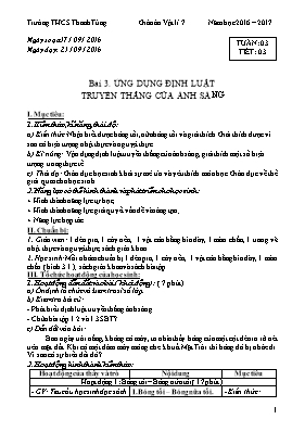 Giáo án Vật lý Lớp 7 - Tuần 3 - Năm học 2016-