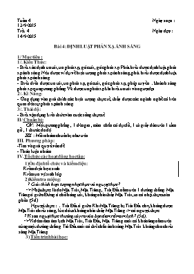 Giáo án Vật lý Lớp 7 - Tuần 4 - Năm học 2015-2016
