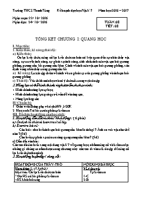 Giáo án Vật lý Lớp 7 - Tuần 8 - Năm học 2016-2017