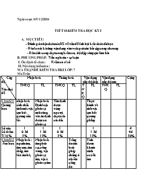 Giáo án Vật lý Lớp 8 - Tiết 18: Kiểm tra học kỳ I - Năm học 2016-2017