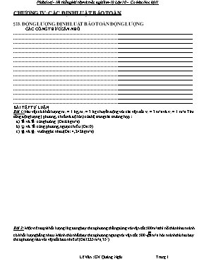 Hệ thống bài tập học kỳ II môn Vật lý Lớp 10