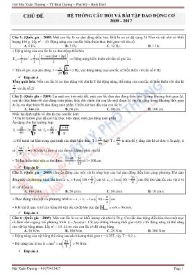 Hệ thống câu hỏi và bài tập dao động cơ - Bùi