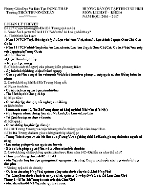 Hướng dẫn ôn tập thi cuối học kỳ 2 môn Lịch sử Lớp 6 - Năm học 2016-2017 - Trường THCS Trường Xuân