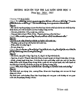 Hướng đẫn ôn tập thi lại môn Sinh học 8 - Năm