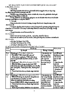 Kế hoạch ôn tập cuối năm thi THPT Quốc gia mô