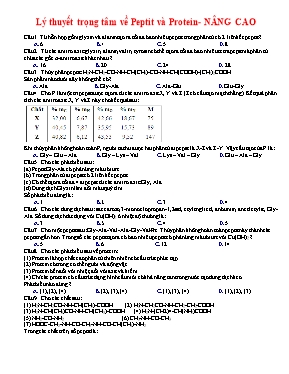 Lý thuyết trọng tâm về Peptit và Protein (Nâng cao)