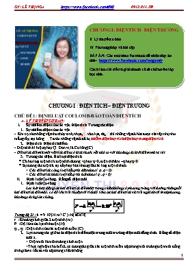 Lý thuyết và bài tập Chương 1 - Vật lý 11