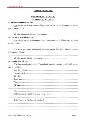 Lý thuyết và bài tập Vật lý 7 - Mai Quang Hưở