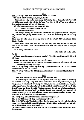 Một số đề ôn tập Ngữ văn 8 – Học kì II