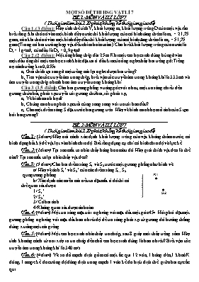 Một số đề thi học sinh giỏi môn Vật lý Lớp 7