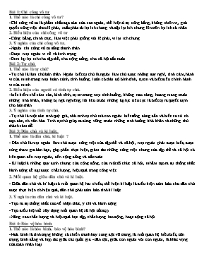 Nội dung ôn tập học kỳ I môn Giáo dục công dâ