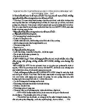 Nội dung ôn tập học kỳ II môn Giáo dục công d