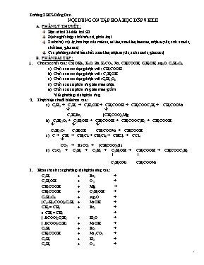 Nội dung ôn tập học kỳ II môn Hóa học Lớp 9 -