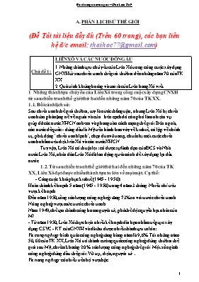 Tài liệu bồi dưỡng học sinh giỏi Lịch sử Khối
