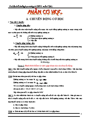 Tài liệu Bồi dưỡng học sinh giỏi môn Vật lý Lớp 8