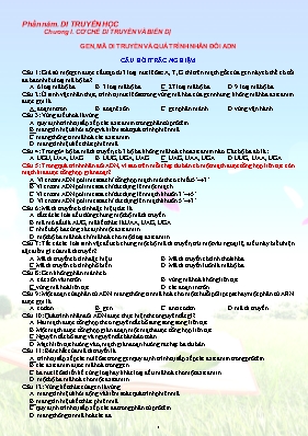 Tài liệu hỗ trợ học sinh ôn tập Sinh học 12 theo bài