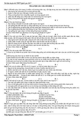 Tài liệu luyện thi THPT Quốc gia môn Sinh học - Ôn luyện các câu hỏi đếm