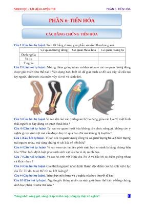 Tài liệu luyện thi THPT Quốc gia môn Sinh học - Phần 6: Tiến hóa