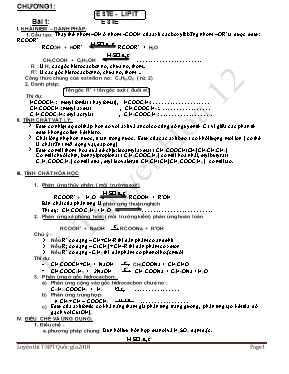 Tài liệu ôn chương trình Hóa học 12