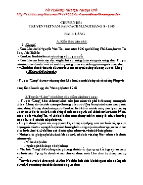 Tài liệu ôn Lớp 10 THPT môn Ngữ văn - Chuyên
