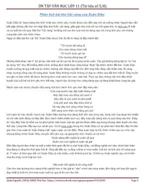 Tài liệu ôn tập Văn học Lớp 11