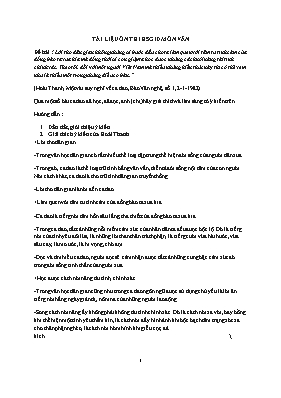 Tài liệu ôn thi học sinh giỏi môn Ngữ văn Lớp