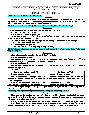 Tài liệu ôn thi học sinh giỏi môn Sinh học 11