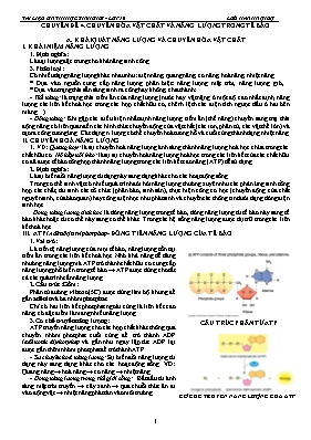 Tài liệu ôn thi học sinh giỏi môn Sinh học Lớ