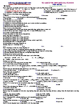 Tài liệu ôn thi THPT Quốc gia môn Hóa học năm 2018 - Phần lý thuyết