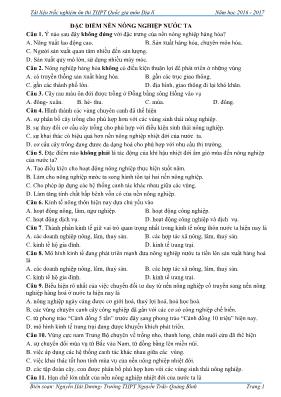 Tài liệu trắc nghiệm ôn thi THPT Quốc gia môn