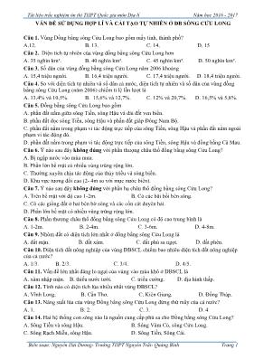 Tài liệu trắc nghiệm ôn thi THPT Quốc gia môn