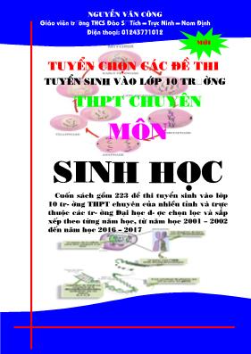 Tài liệu Tuyển chọn các đề thi tuyển sinh vào