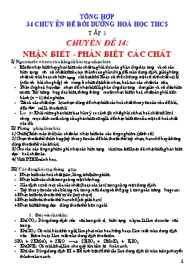 Tổng hợp 34 Chuyên đề bồi dưỡng Hoá học THCS 