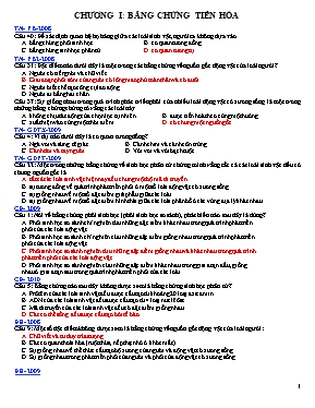 Tổng hợp câu hỏi lý thuyết Sinh học 12