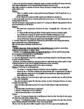 Tổng hợp câu hỏi tình huống Giáo dục công dân