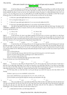 Tổng hợp câu hỏi vận dụng cao – Chuyên đề Quy luật di truyền - Phan Anh Duy