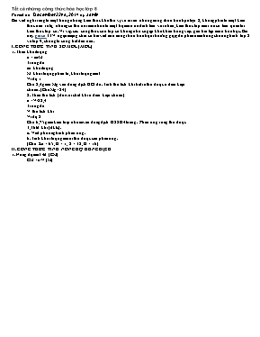 Tổng hợp công thức Hóa học Lớp 8