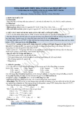 Tổng hợp kiến thức Hóa 9 nâng cao - Phần hữu 