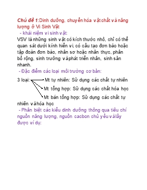 Tổng hợp lý thuyết học kỳ 2 môn Sinh học Lớp 10